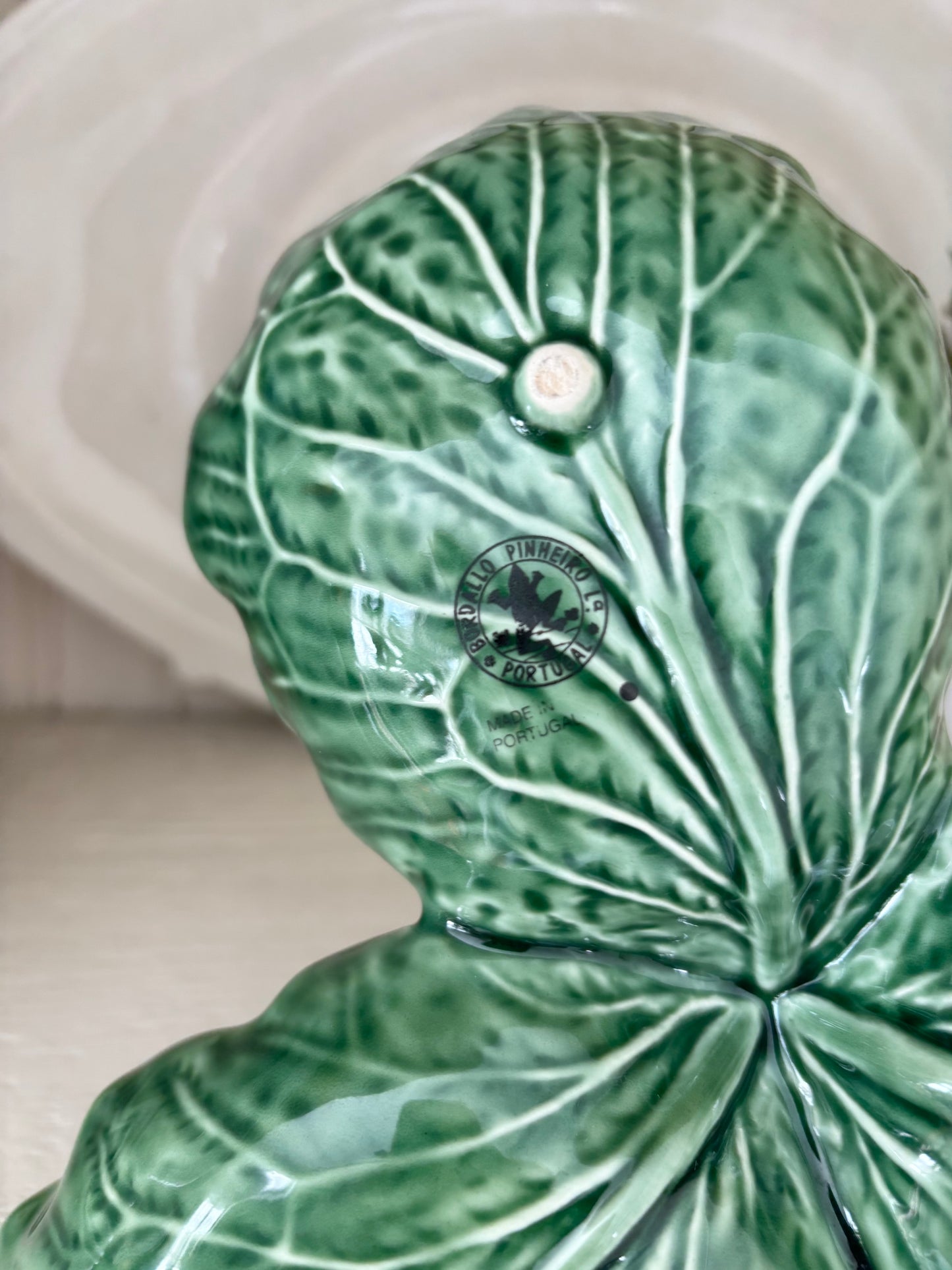 Vintage Cabbage Leaf Dish