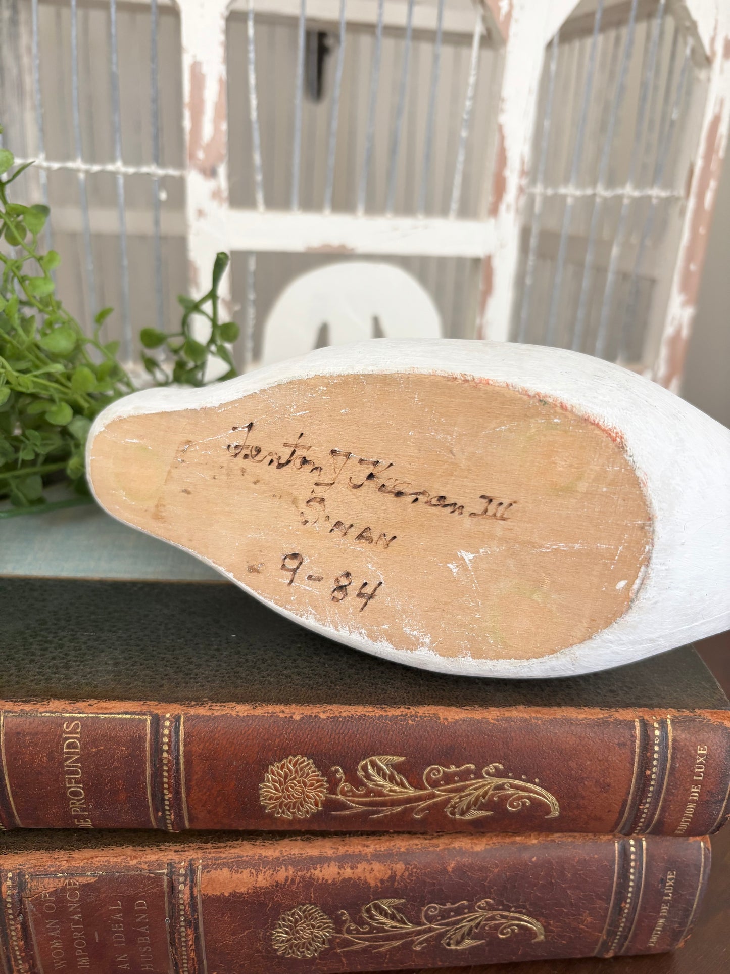 Vintage Wooden Swan