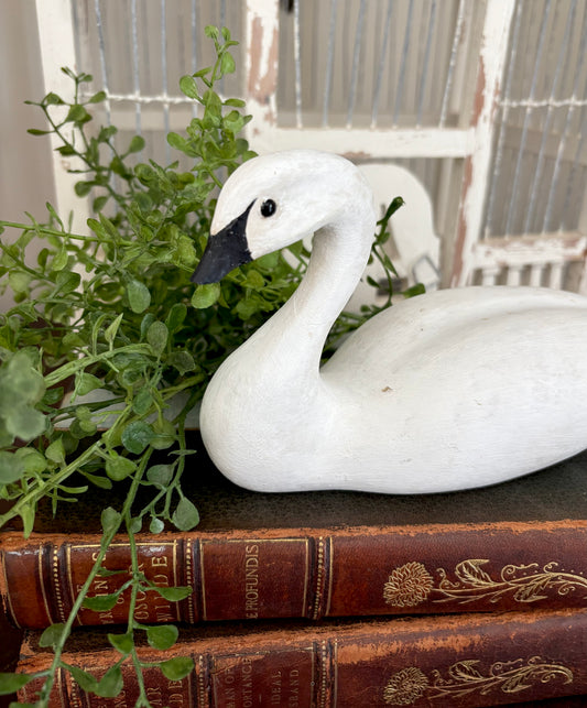 Vintage Wooden Swan