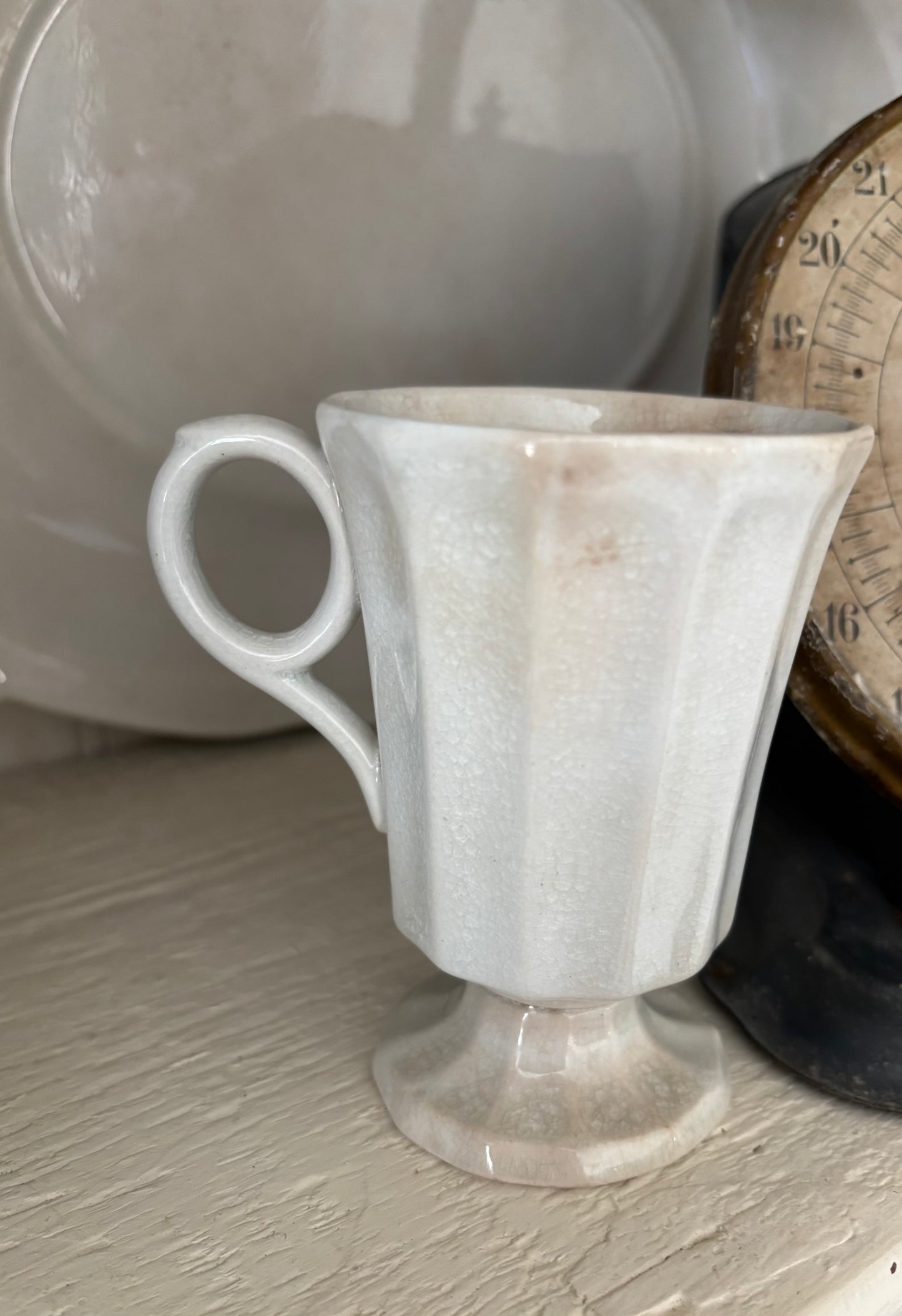Stained and Crazed Ironstone Punch Cup