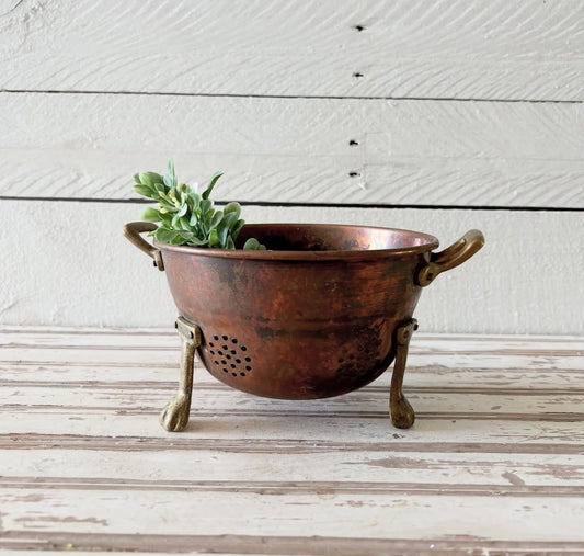 Brass and Copper Footed Strainer