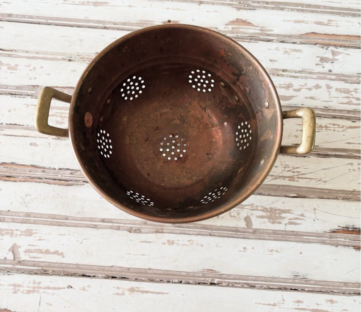 Brass and Copper Footed Strainer