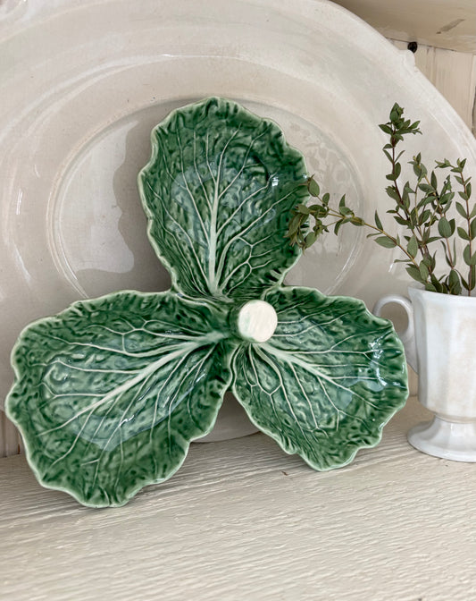 Vintage Cabbage Leaf Dish