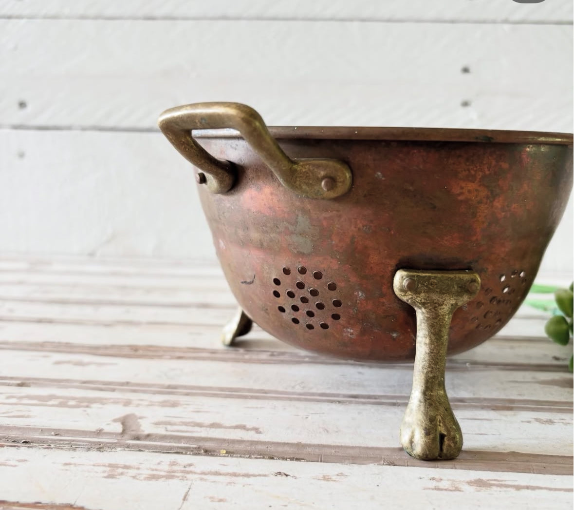 Brass and Copper Footed Strainer