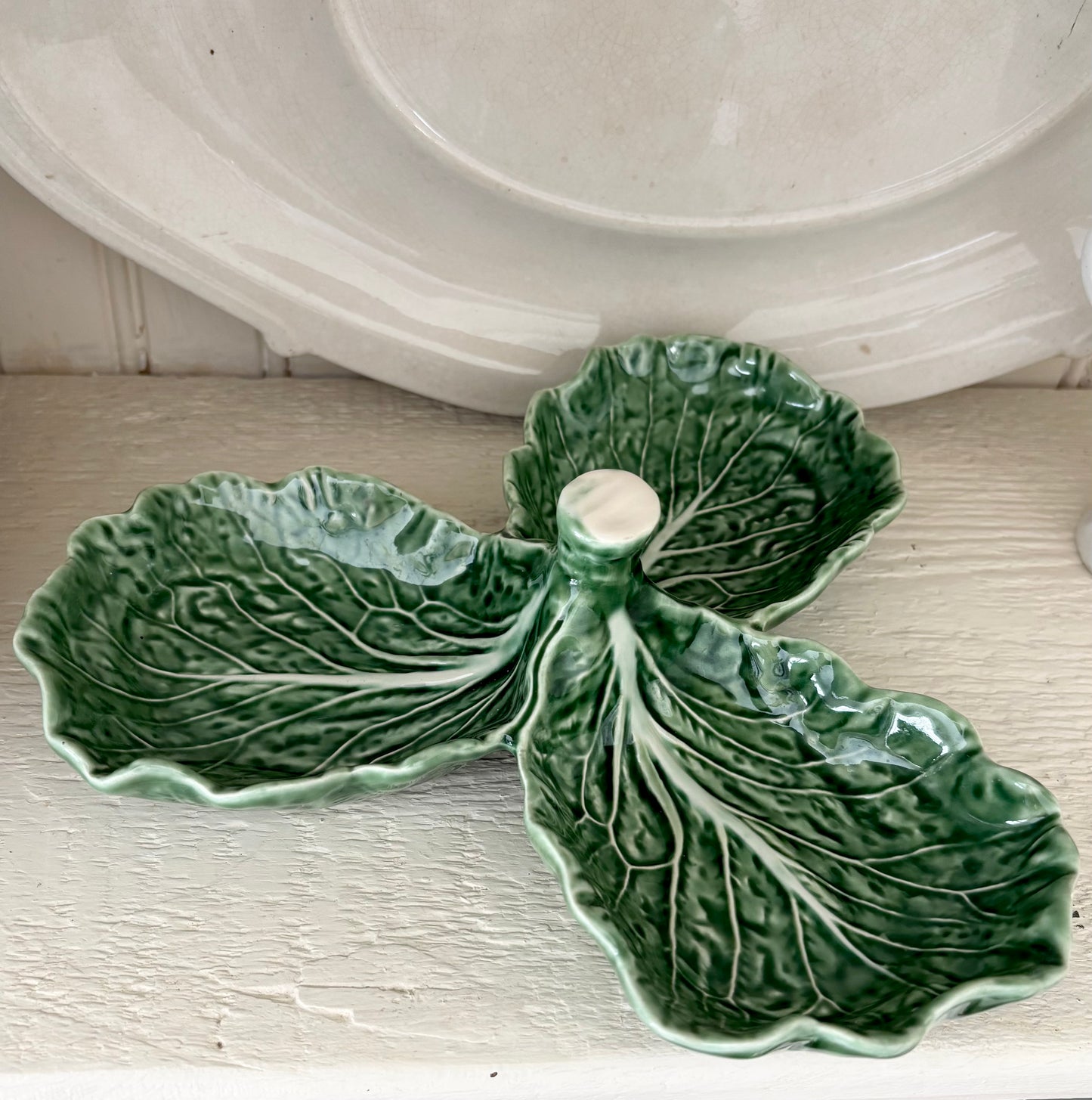 Vintage Cabbage Leaf Dish