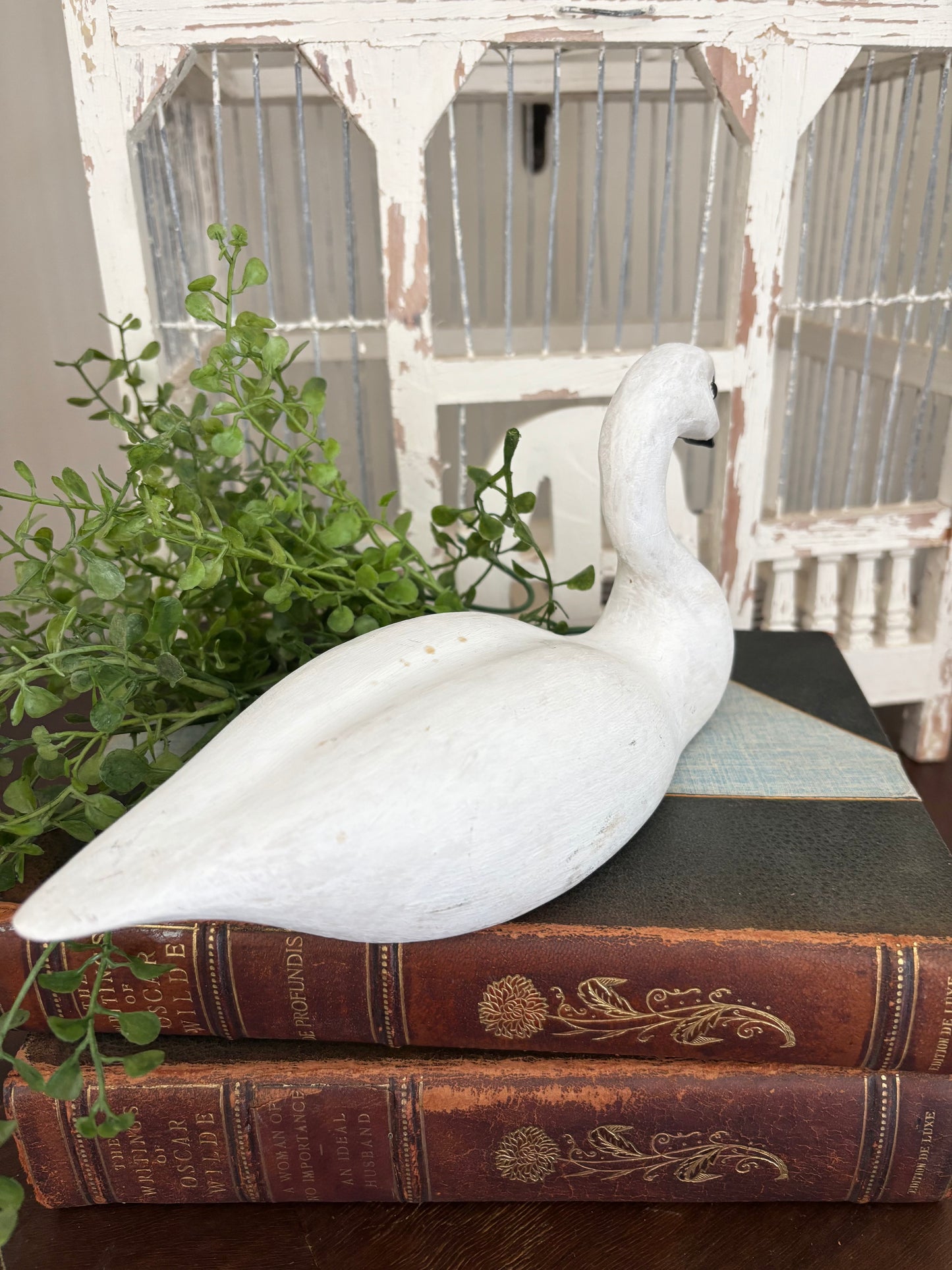 Vintage Wooden Swan