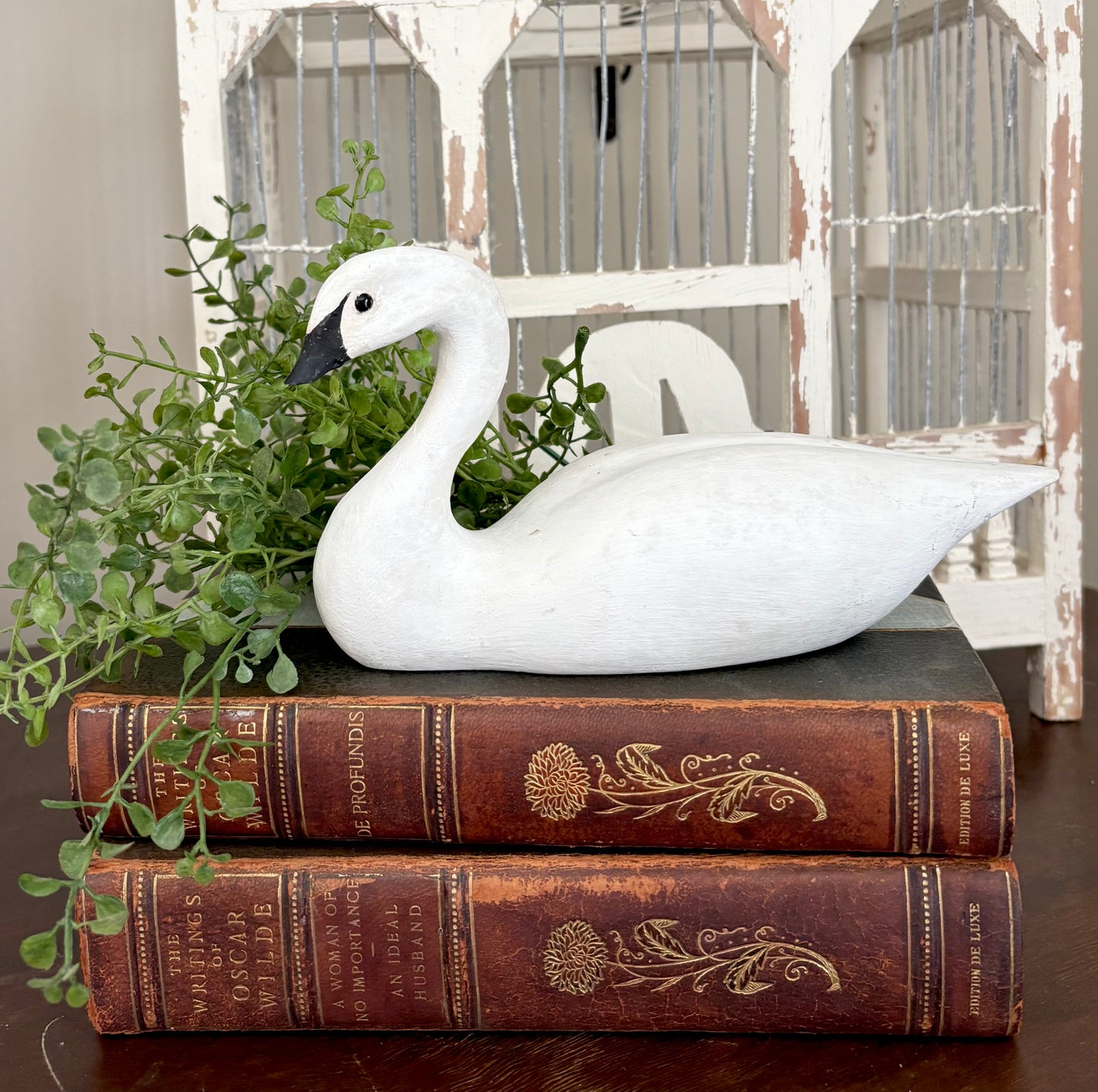 Vintage Wooden Swan